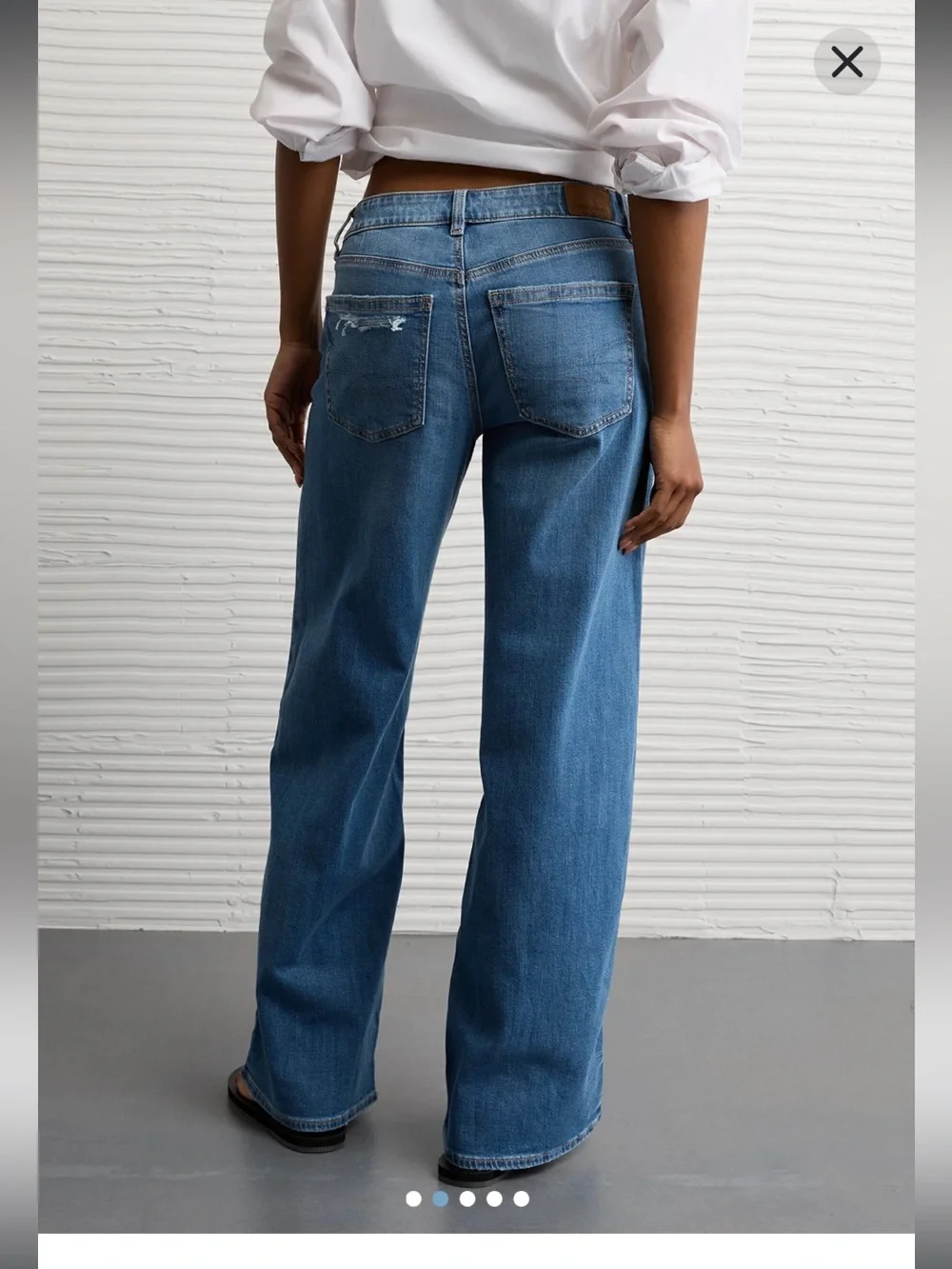 American Eagle Dreamy Drape Stretch Low Rise Baggy Wide Leg Jean - Picture 10 of 13
